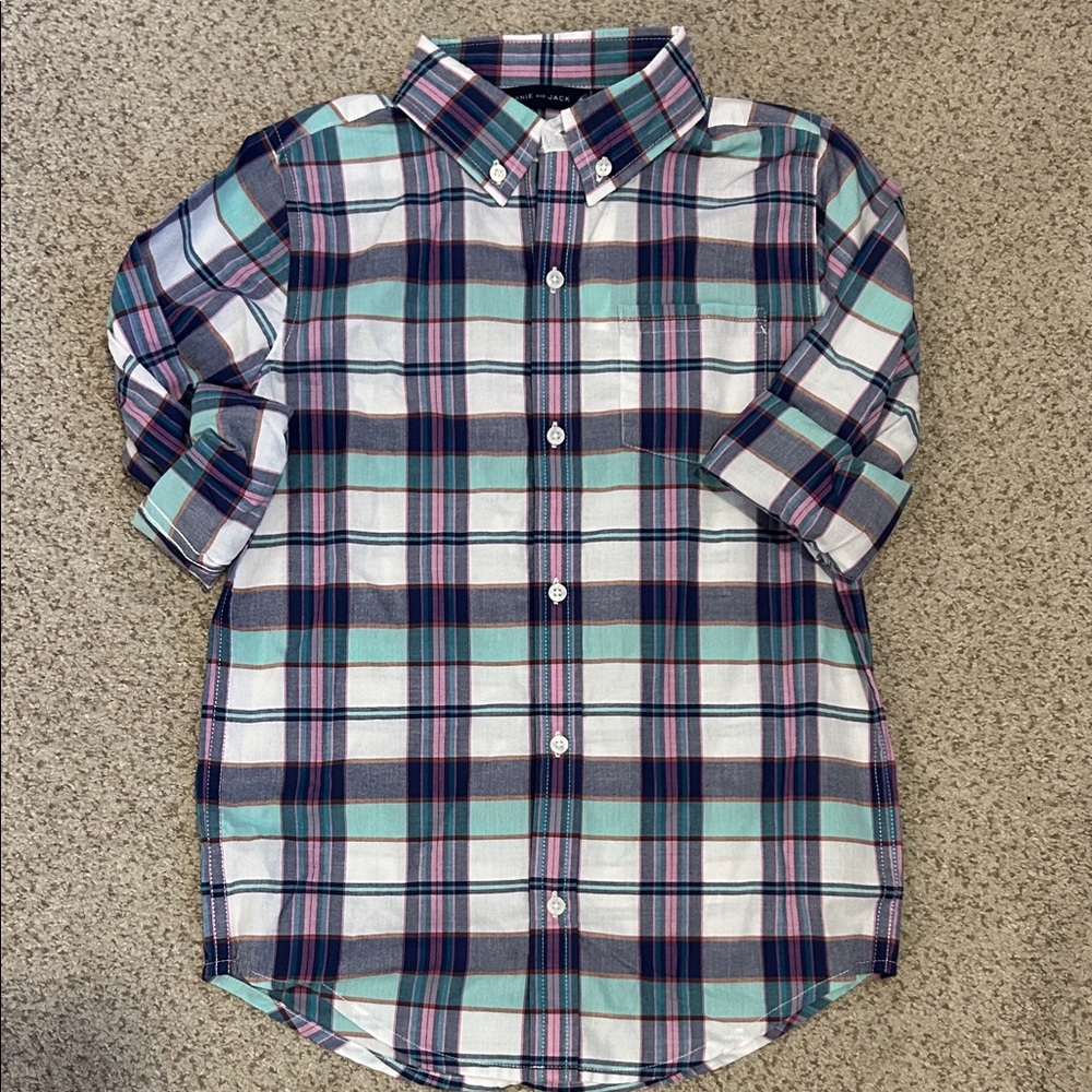 NWT Janie & Jack Plaid Shirt, 8